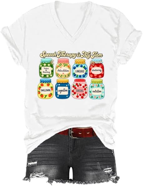 Speech Therapy Shirt, SLP Speech Therapist T-Shirt - White