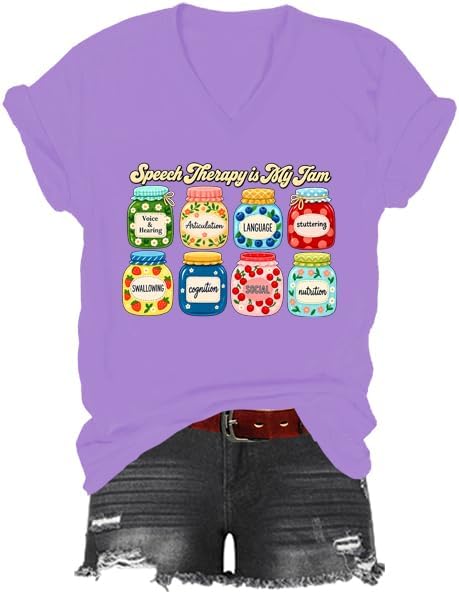 Speech Therapy Shirt, SLP Speech Therapist T-Shirt - Purple