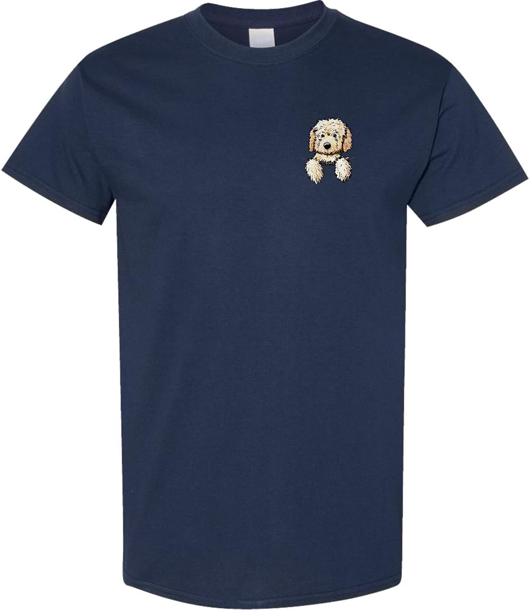 inktastic Pocket Goldendoodle Adult T-Shirt - KiniArt - Navy Blue