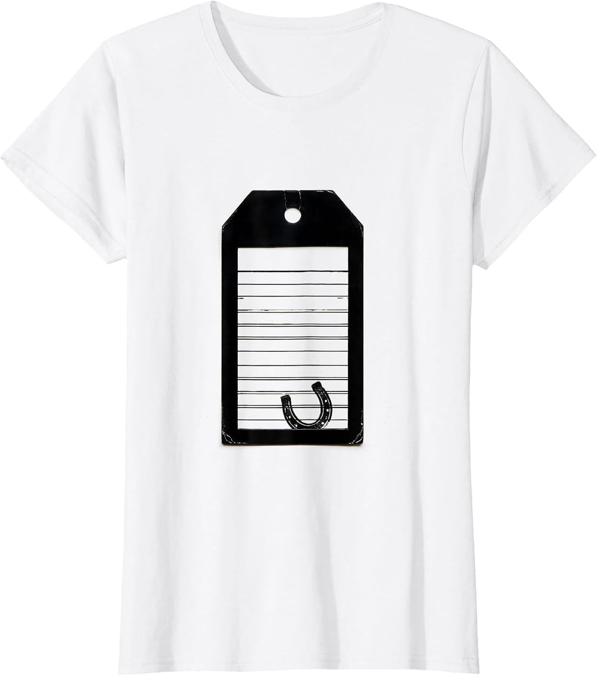 Horse Lover Hang Tag Western Cowgirl Rustic Keepsake T-Shirt - White