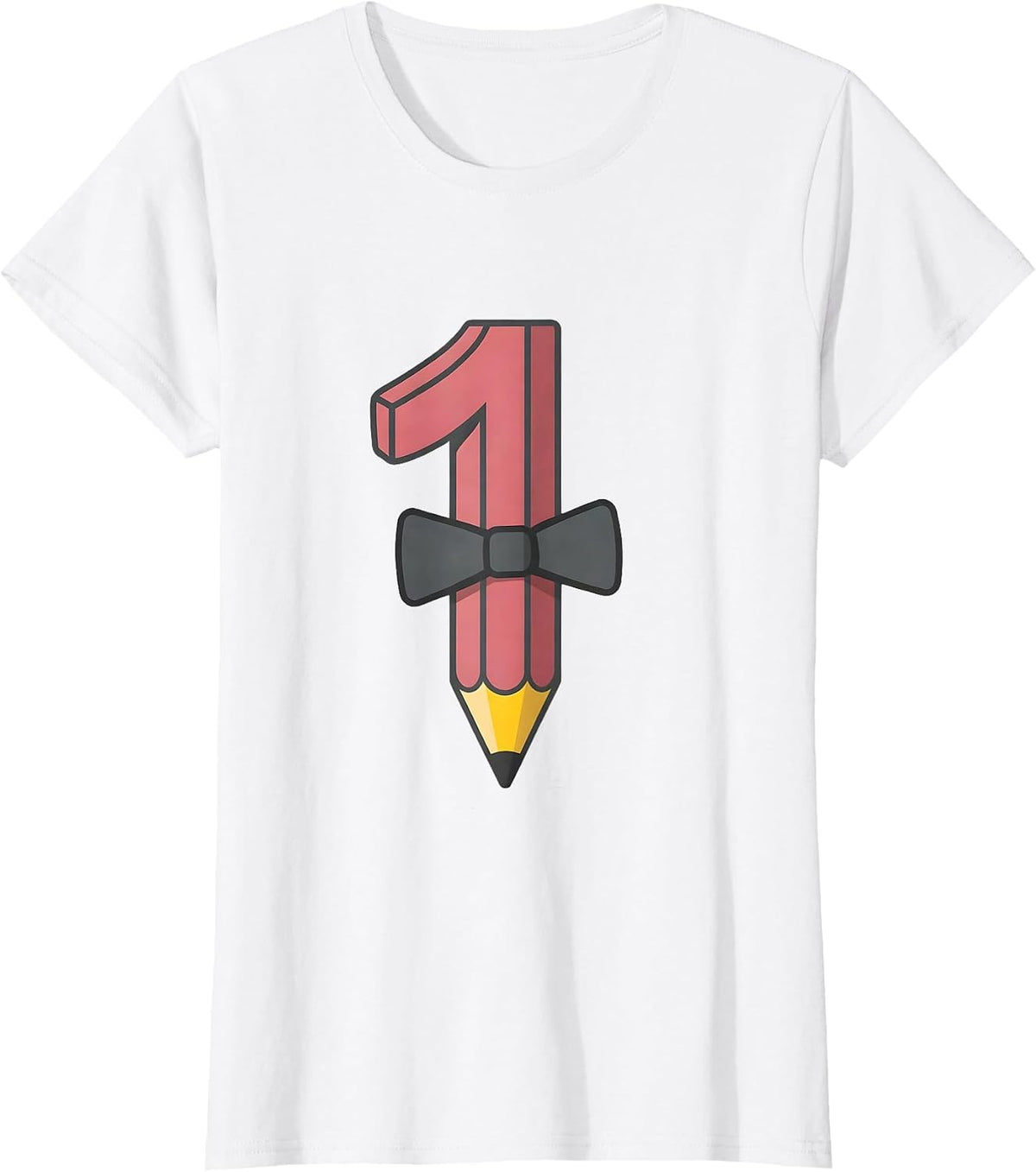 Women's Oversized Grade Number Pencil Point Coquette Bow Back T-Shirt - White