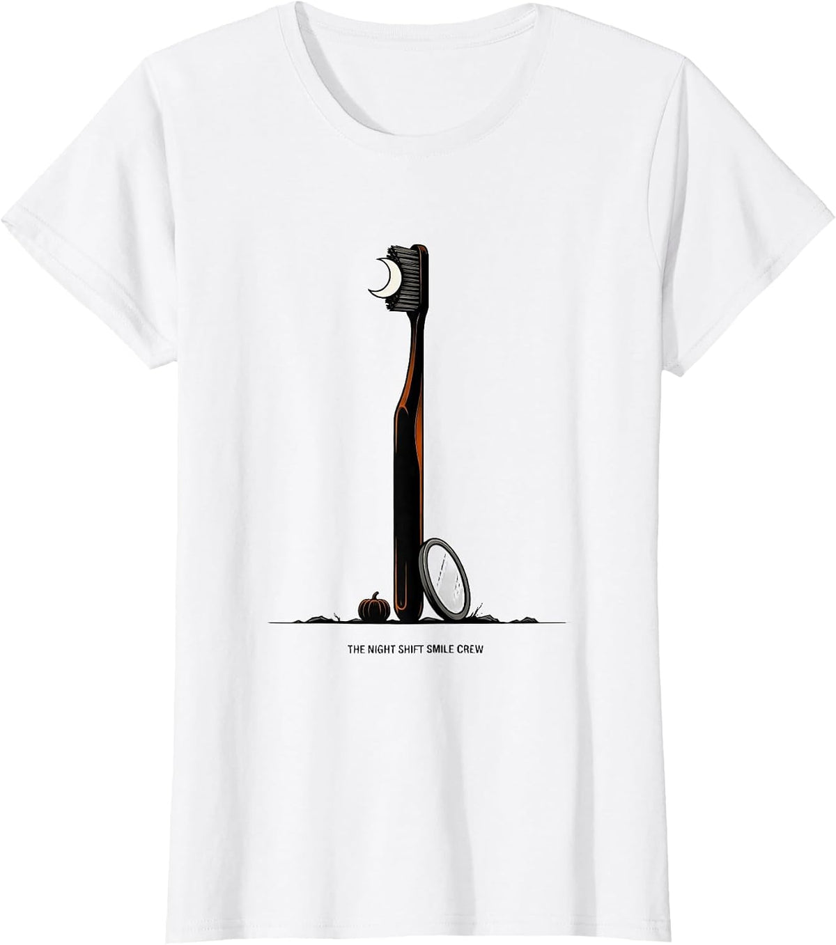 Women's The Night Shift Smile Crew Halloween Dentist Dental Humor T-Shirt - White