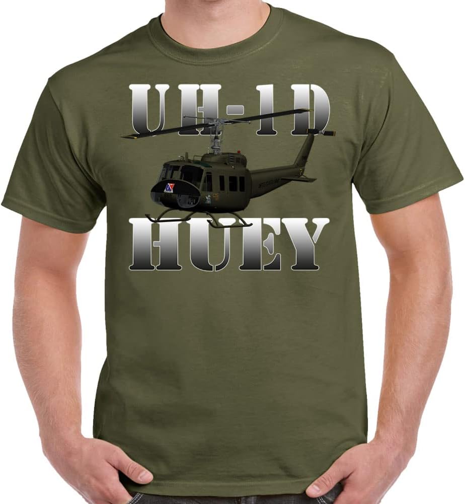 Future of Flight UH-1D Huey Helicopter T-Shirt - Mil-green