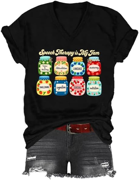 Speech Therapy Shirt, SLP Speech Therapist T-Shirt - Black