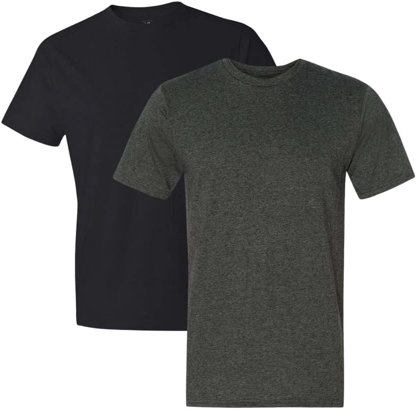 Anvil Lightweight T-Shirt (980) - Black\/Dark Heather
