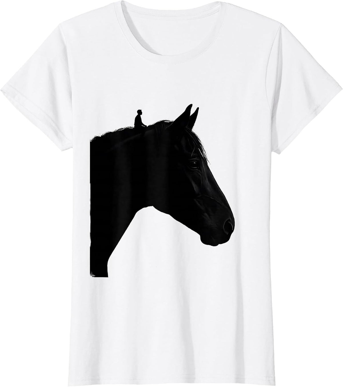 Horse Head Silhouette Funny Horse Lover Humor T-Shirt - White
