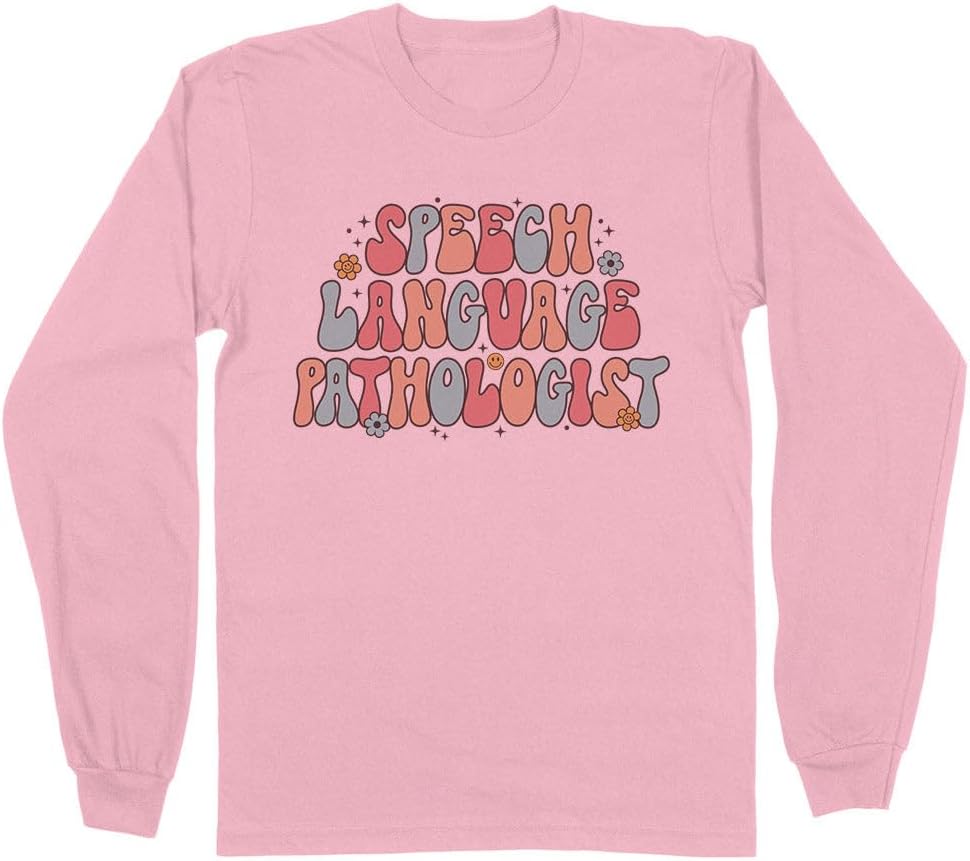 Retro Speech Language Pathologist Long Sleeve Shirt Unisex - Pink