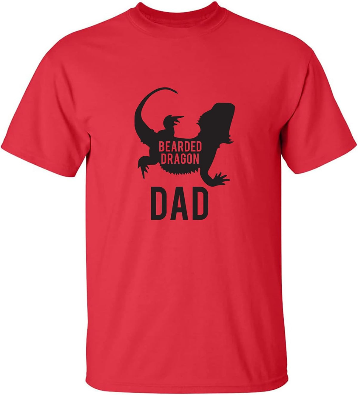 Bearded Dragon Dad Adult Short Sleeve T-Shirt - Red