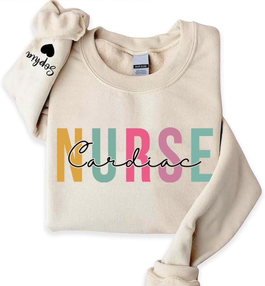 Personalized Nurse Sweatshirt, Custom Registered Nurse Shirt, RN Shirt, Nursing Gift, Gifts for Healthcare Worker - Cardiac