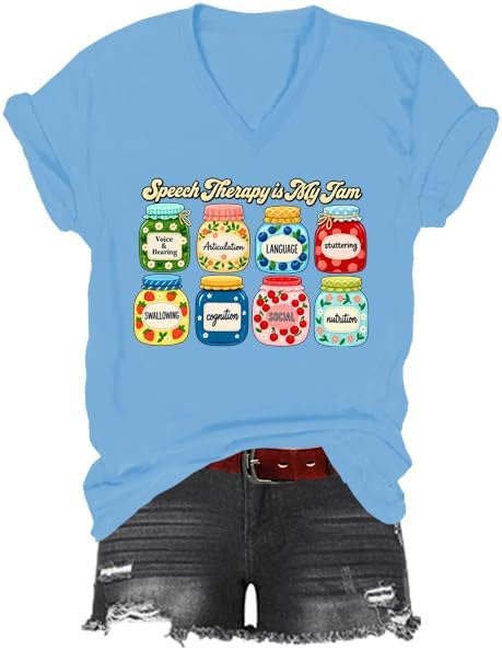 Speech Therapy Shirt, SLP Speech Therapist T-Shirt - Sky Blue