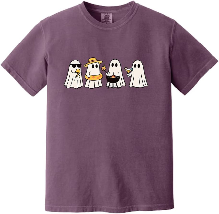 Comfort Colors Halloween Shirt for Women & Men – Cute Ghost & Pumpkin Tee, Spooky Season Fall T-Shirt - Berry Design-6