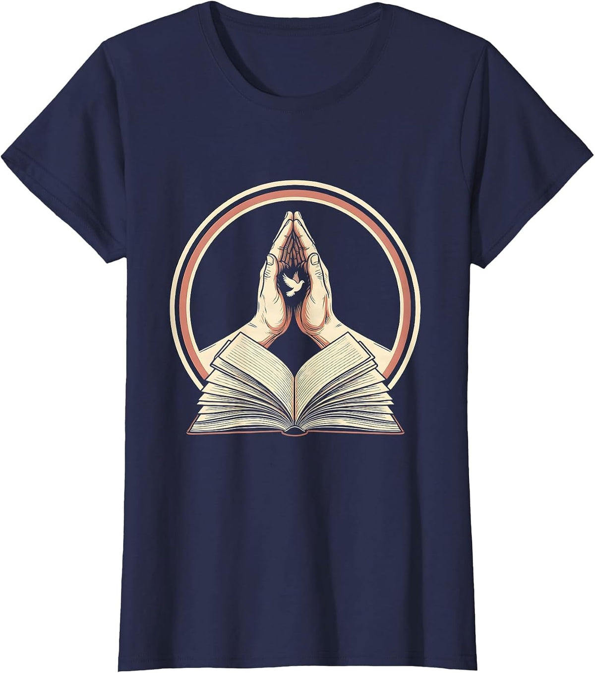 Women's Teacher Kindness High Five Notebook Illustration T-Shirt - Navy Blue