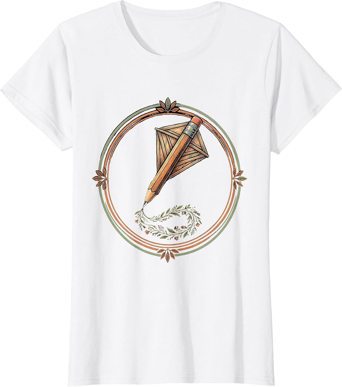 Women's Kindness Teacher Pencil Kite Soaring High Design T-Shirt - White