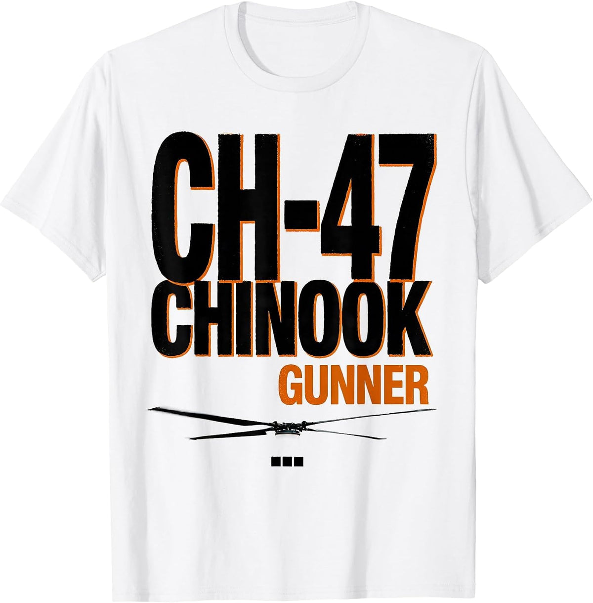 Men's CH-47 Chinook Gunner Military Helicopter Veteran Pilot Pride T-Shirt - White