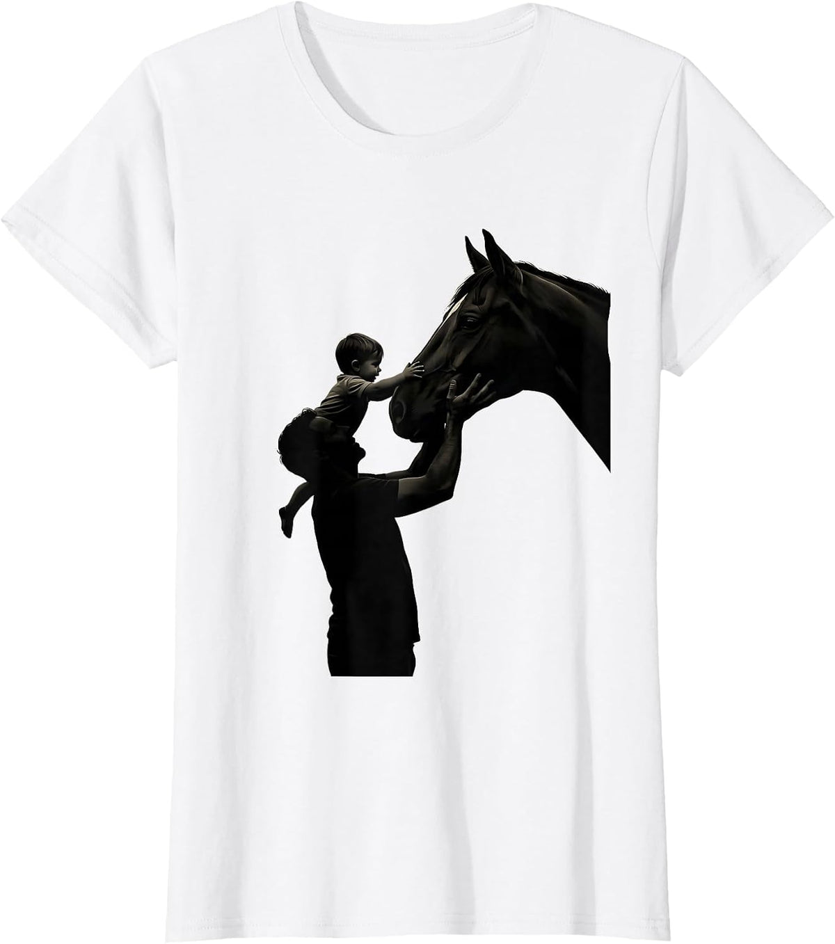Women's Girl Dad Horse Lover Daughter Father Bond T-Shirt - White