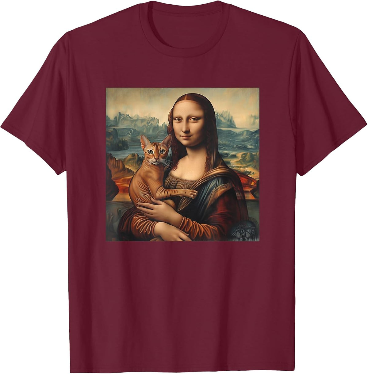 Abyssinian Cat Shirt Abyssinian Cats T-Shirt - Burgundy