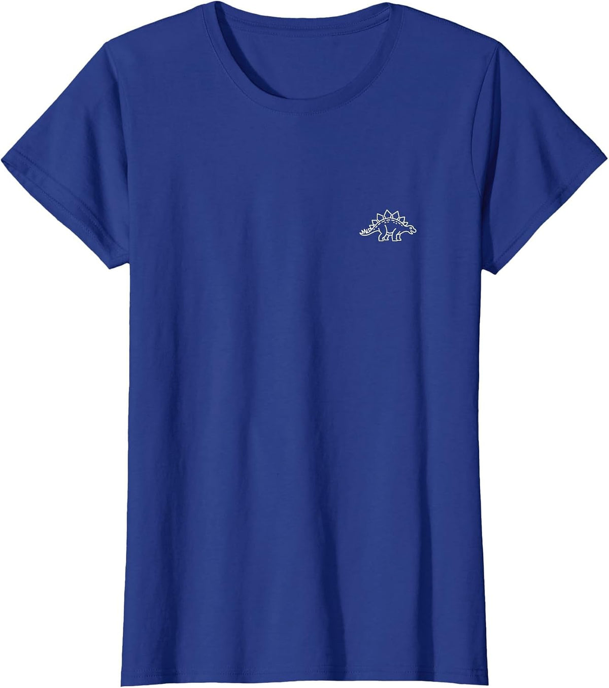 Stegosaurus Minimalist Badge Patch Line Art Dinosaur T-Shirt - Royal Blue
