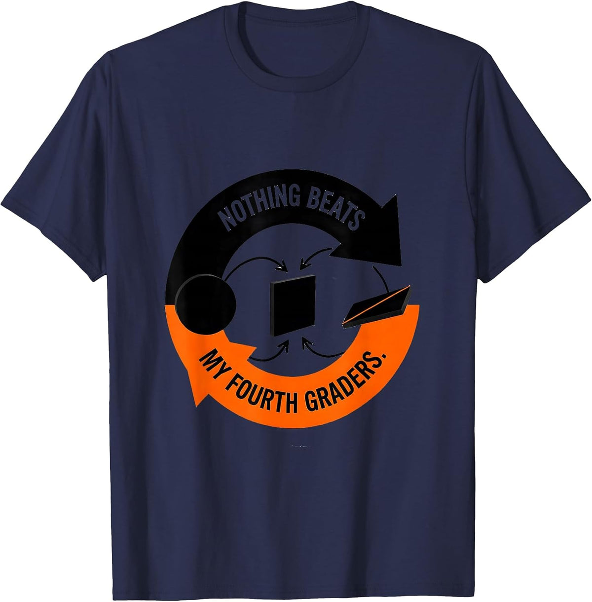 Nothing Beats My Fourth Graders Funny Back to School Rock T-Shirt - Navy Blue