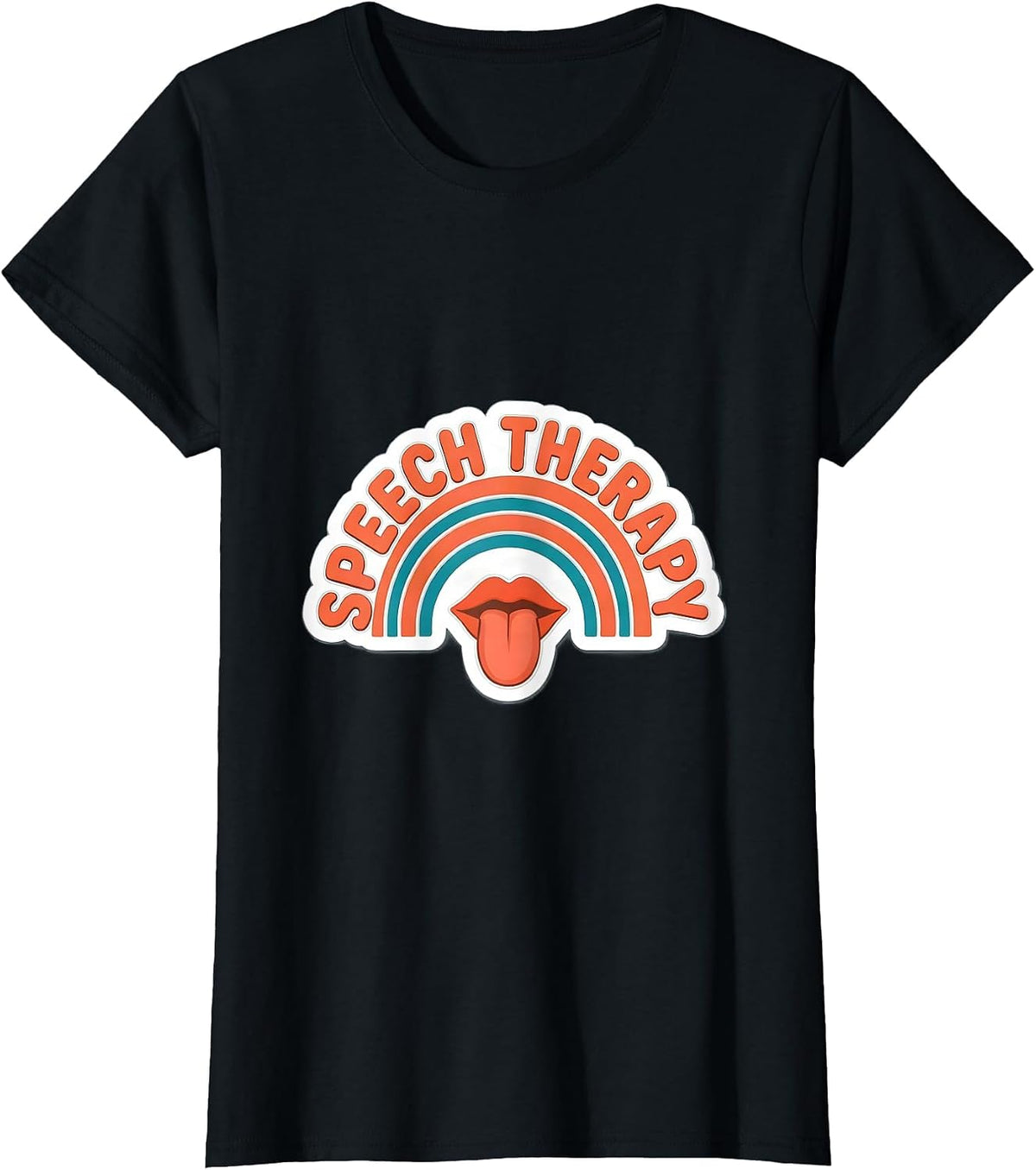 Women's Speech Therapy Retro Cute Speech Language Pathologist SLP T-Shirt - Black