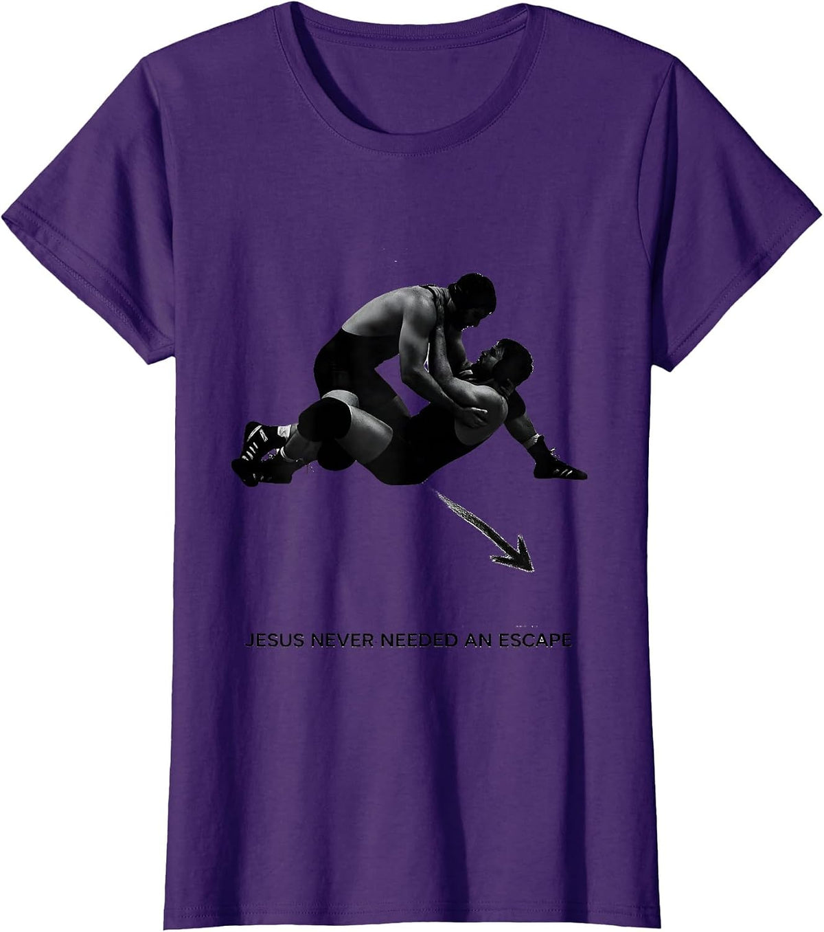Women's Jesus Never Needed An Escape Christian Wrestling Youth T-Shirt - Purple