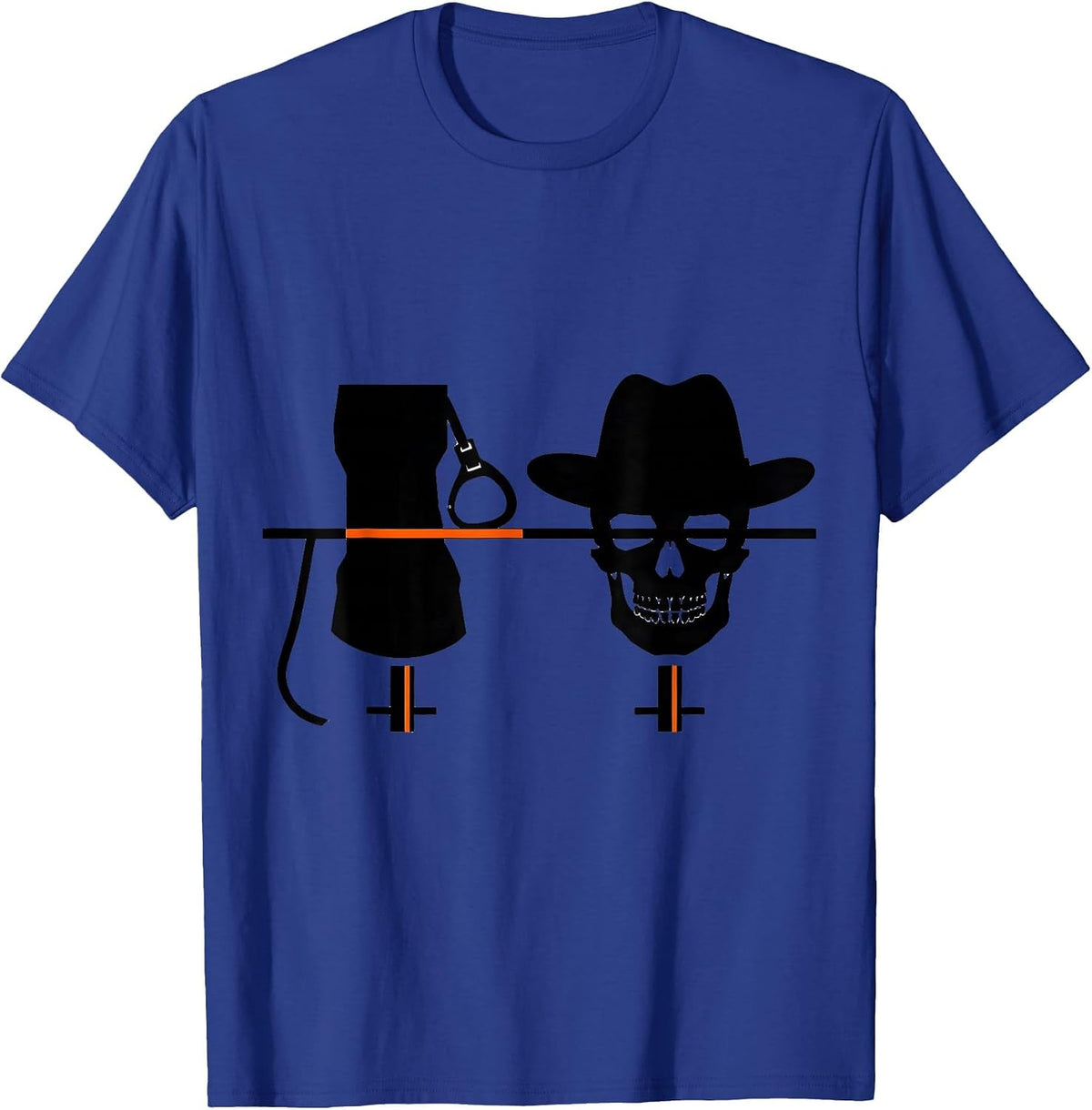 Horse Skeleton Cowboy Gothic Halloween Costume Equestrian T-Shirt - Royal Blue