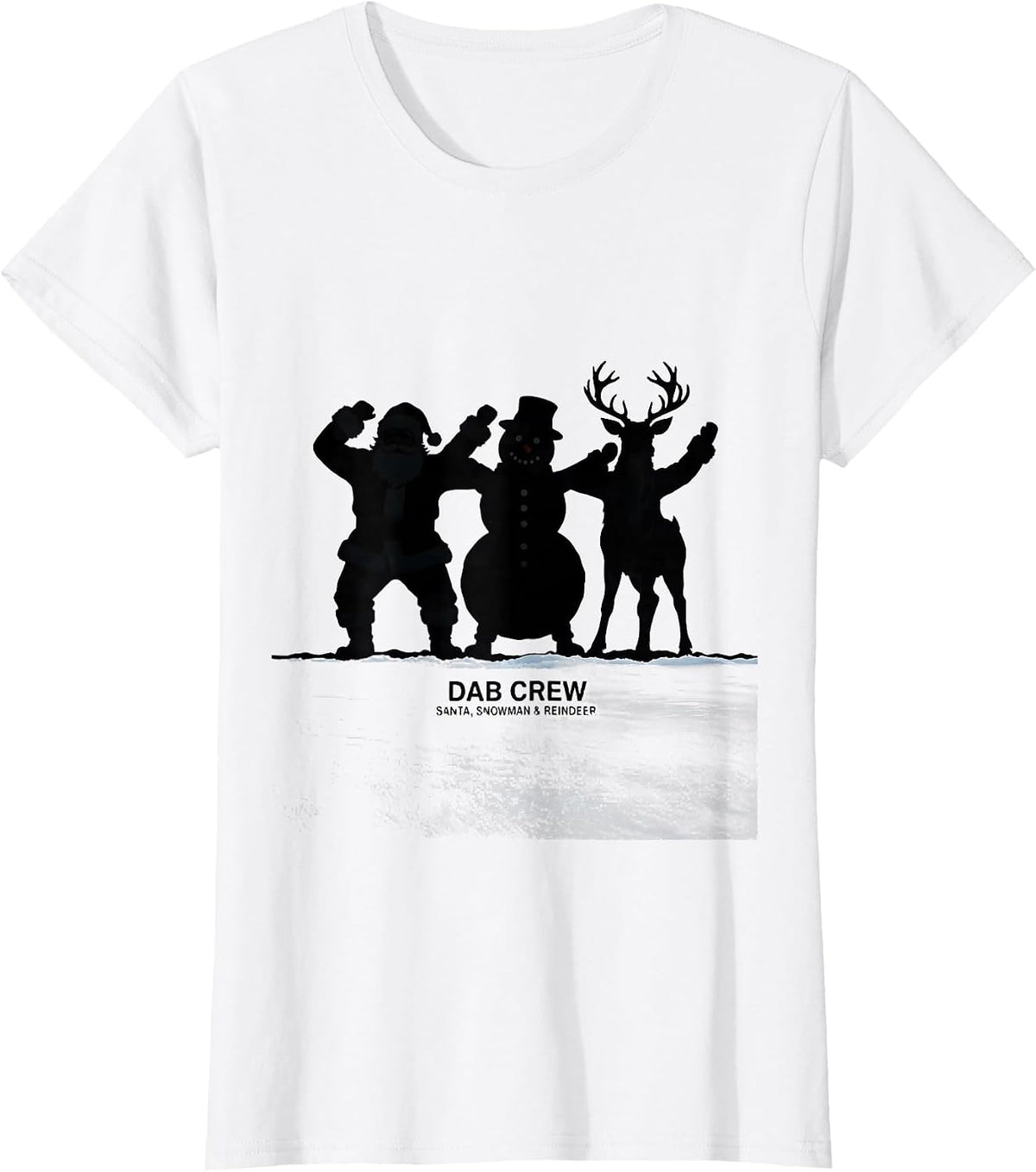 Dab Crew: Santa, Snowman & Reindeer Funny Kids Christmas T-Shirt - White