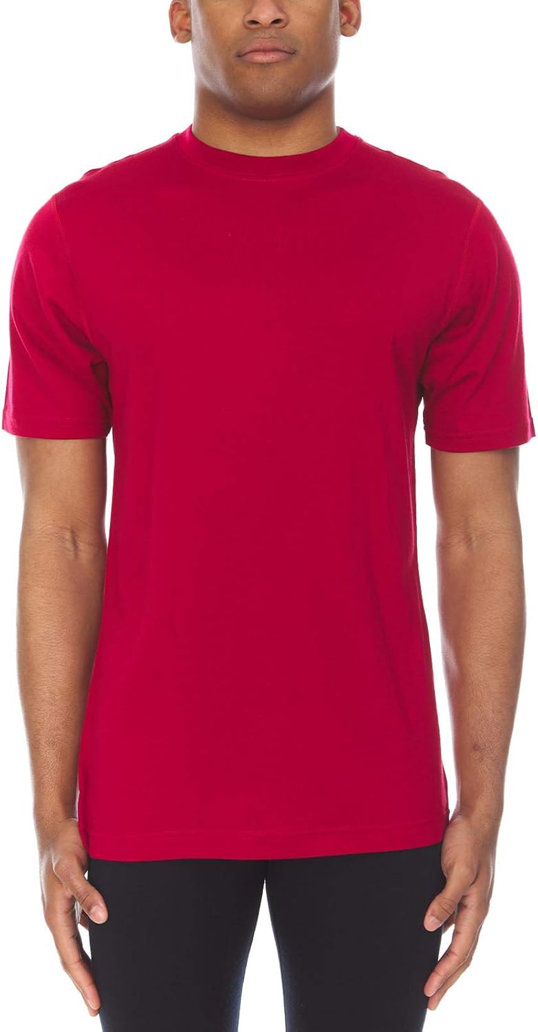 100% Merino Wool Men's Lightweight T-Shirt - Crew Neck Short Sleeve Shirt - True Red