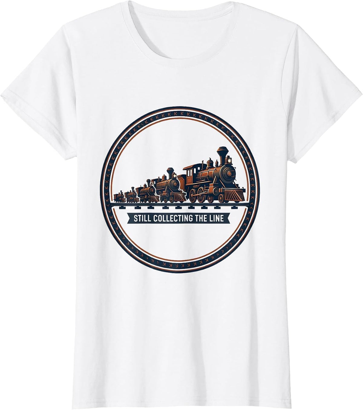 Still Collecting The Line Vintage Train Enthusiast T-Shirt - White