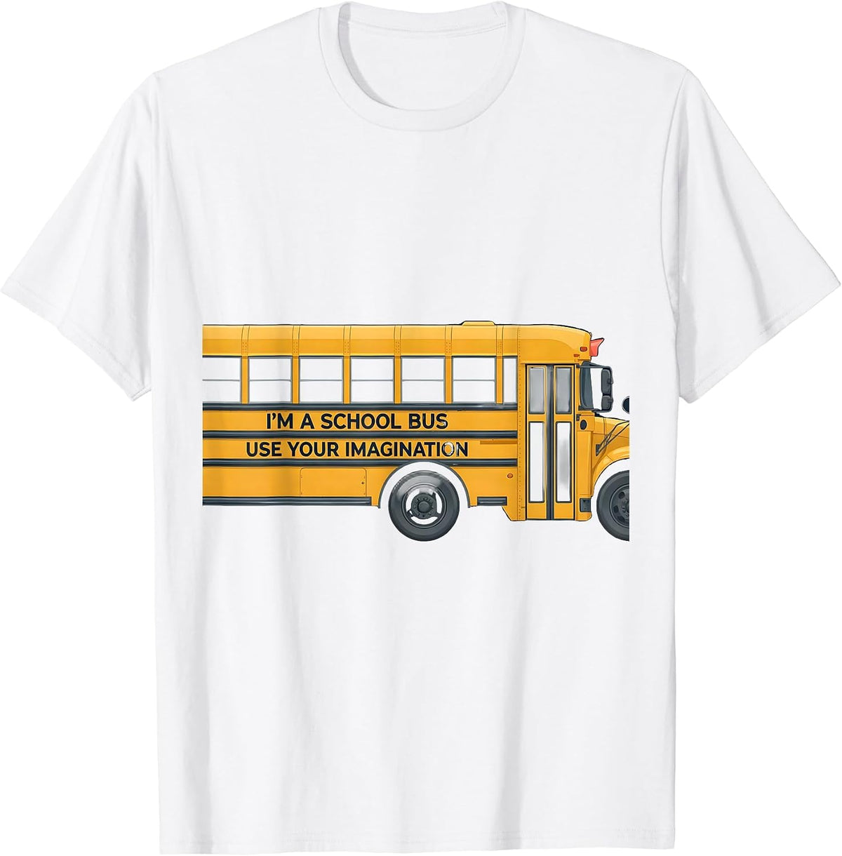 Men's I'm A School Bus Use Your Imagination Funny Halloween T-Shirt - White