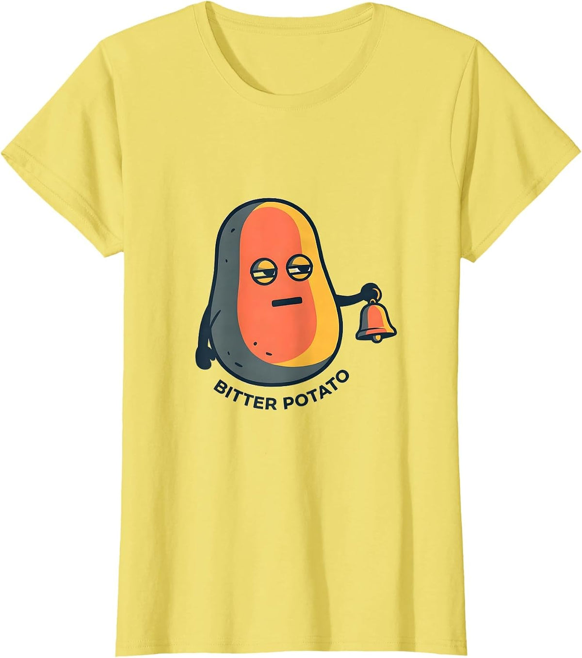 Women's Bitter Potato Funny Grouchy Potato Couple Matching T-Shirt - Lemon Yellow