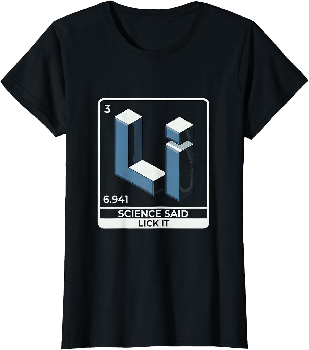 Women's Can I Lick It Periodic Table Science Design T-Shirt - Black