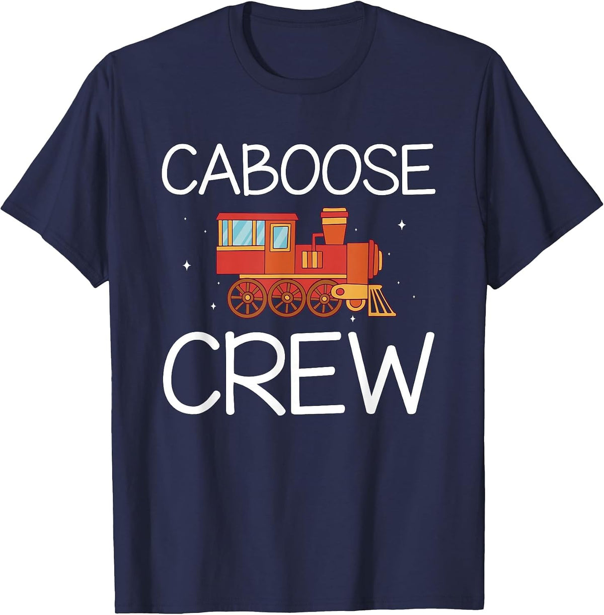 Caboose Crew Railway Train Birthday T-Shirt - Navy Blue