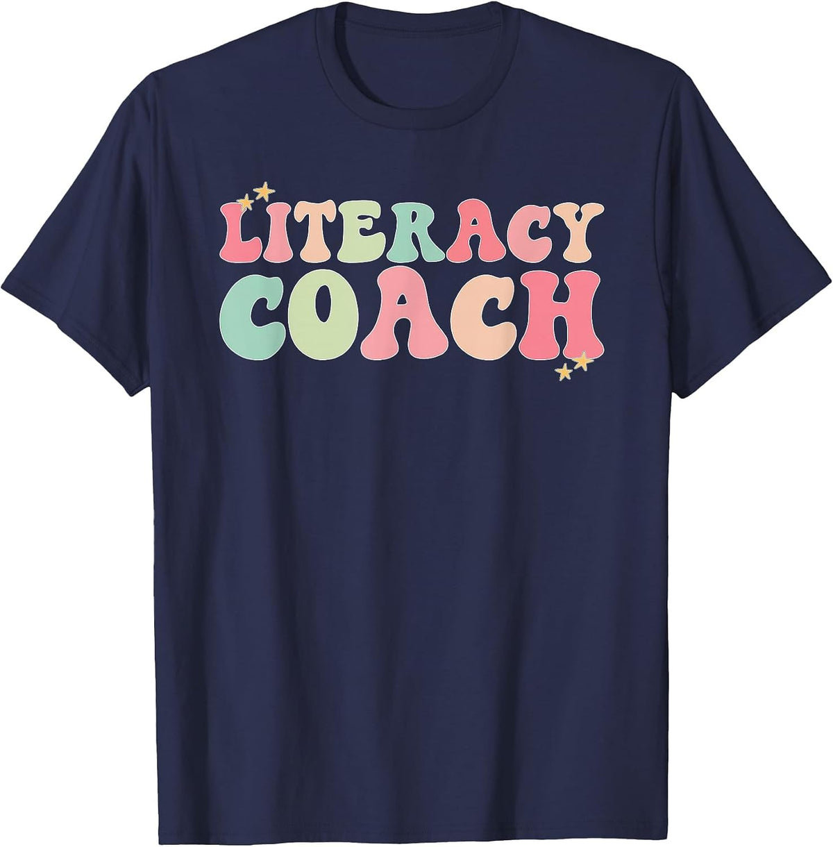 Literacy Coach Reading Specialist Teacher Interventionist T-Shirt - Navy Blue