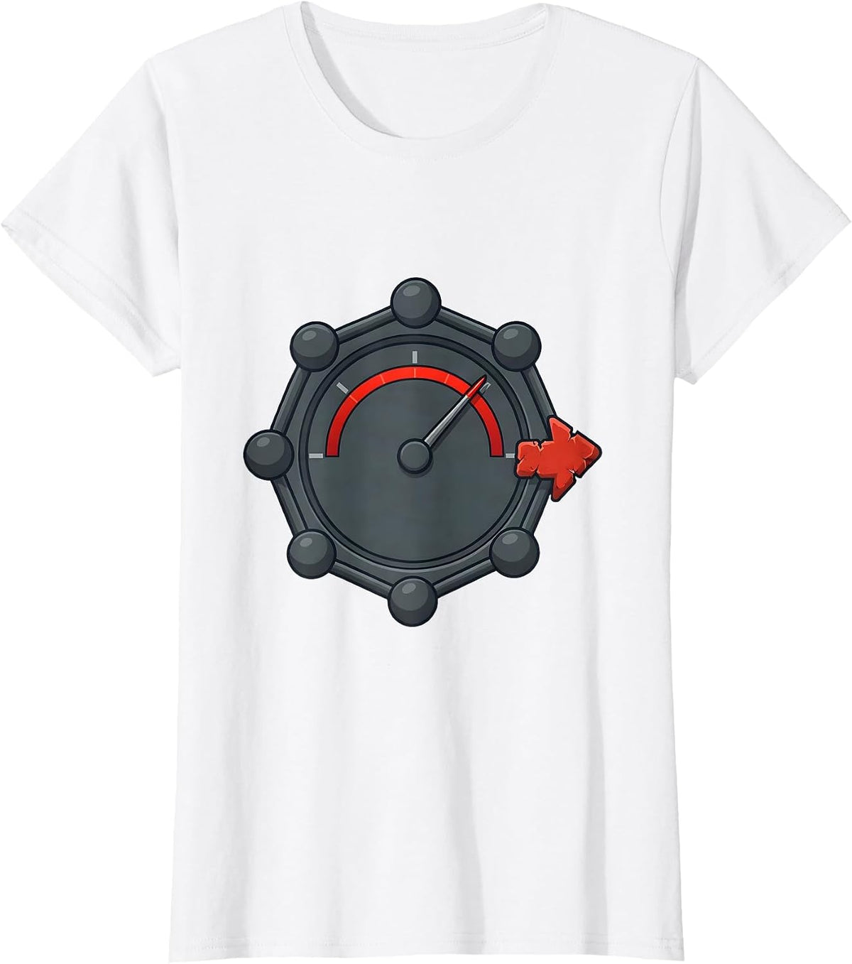 Pressure Gauge Molecular Ring Editorial Conceptual Science T-Shirt - White