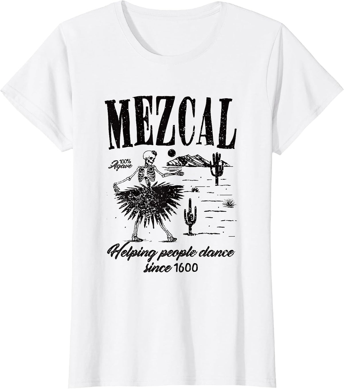 Funny Retro Mexican Mezcal Cinco De Mayo Agave Spirit Liquor T-Shirt - White