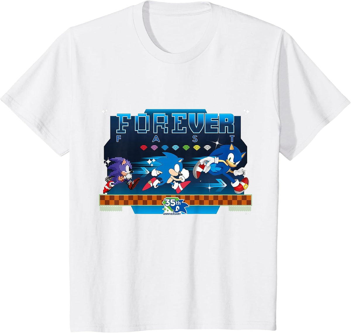 Sonic the Hedgehog 35th Anniversary Forever Fast Evolution T-Shirt - White