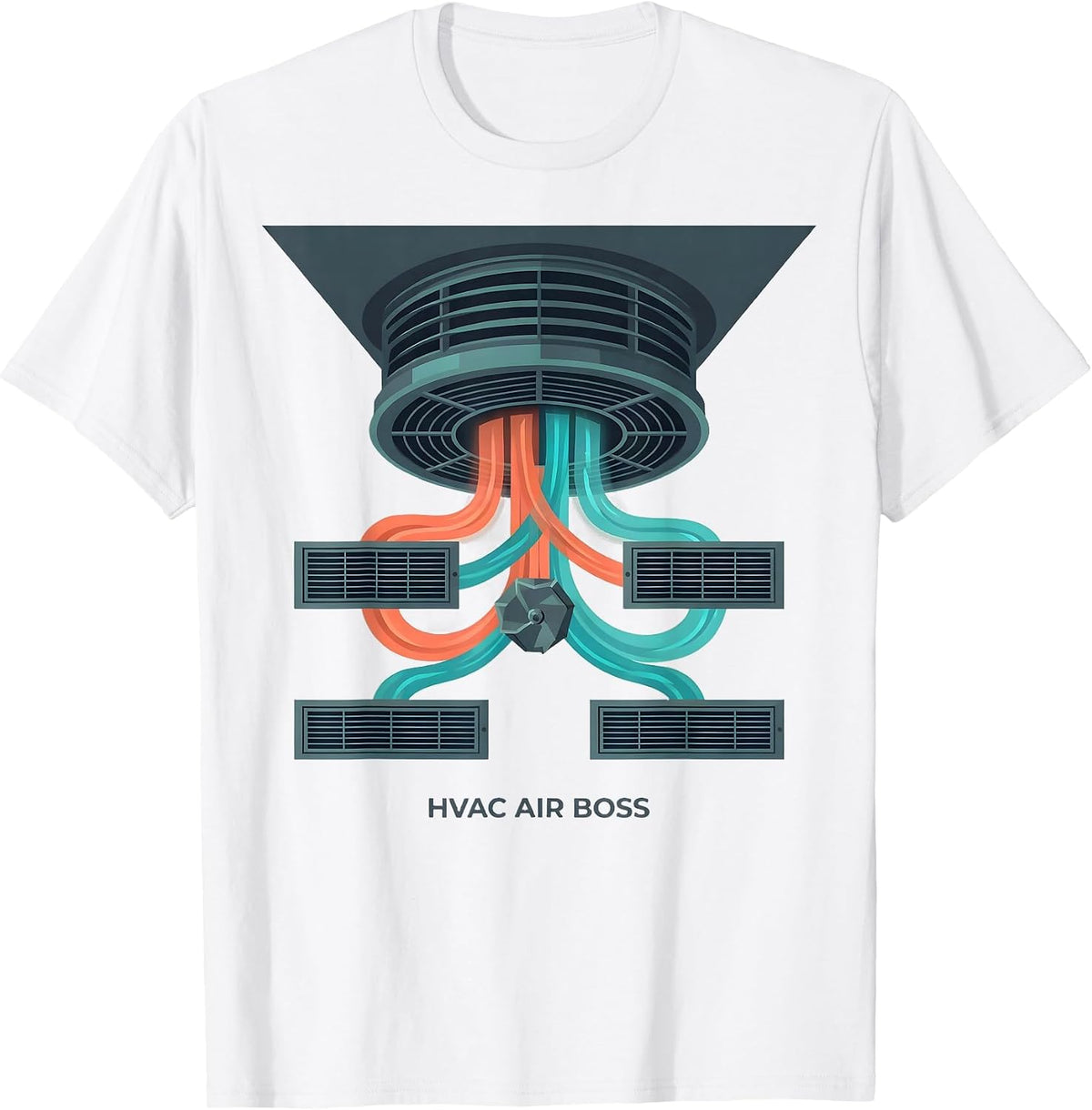 HVAC Air Boss Funny HVAC Technician Dad Gift T-Shirt - White