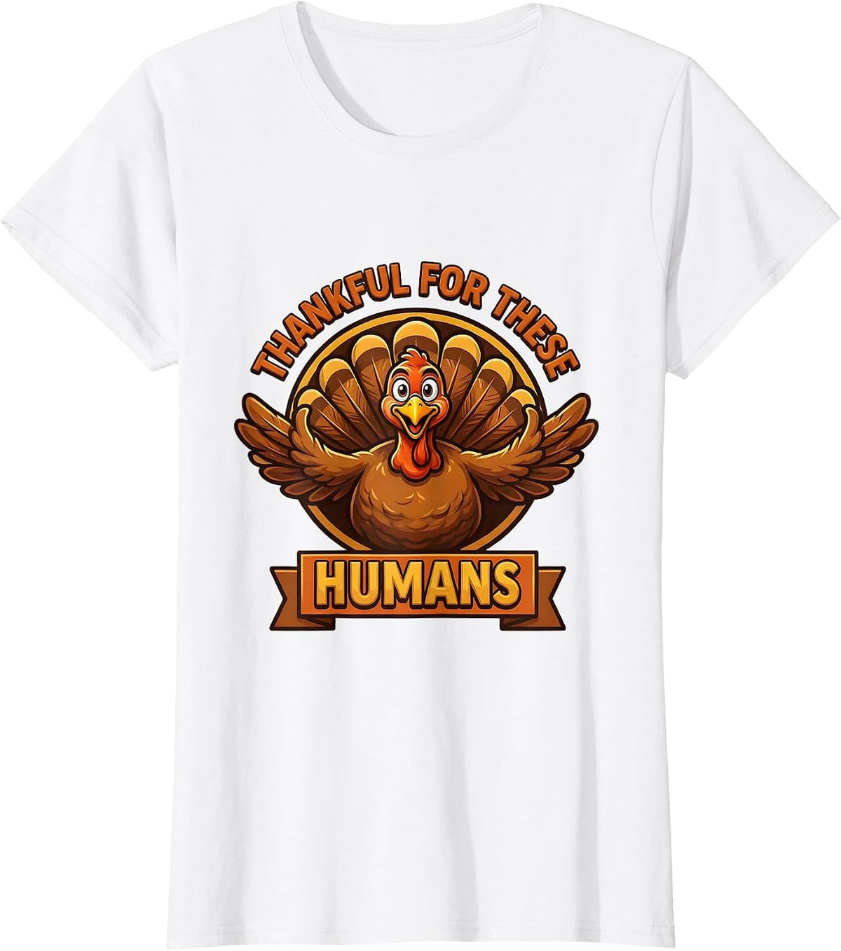 Thankful for These Humans Thanksgiving Family Design T-Shirt - White