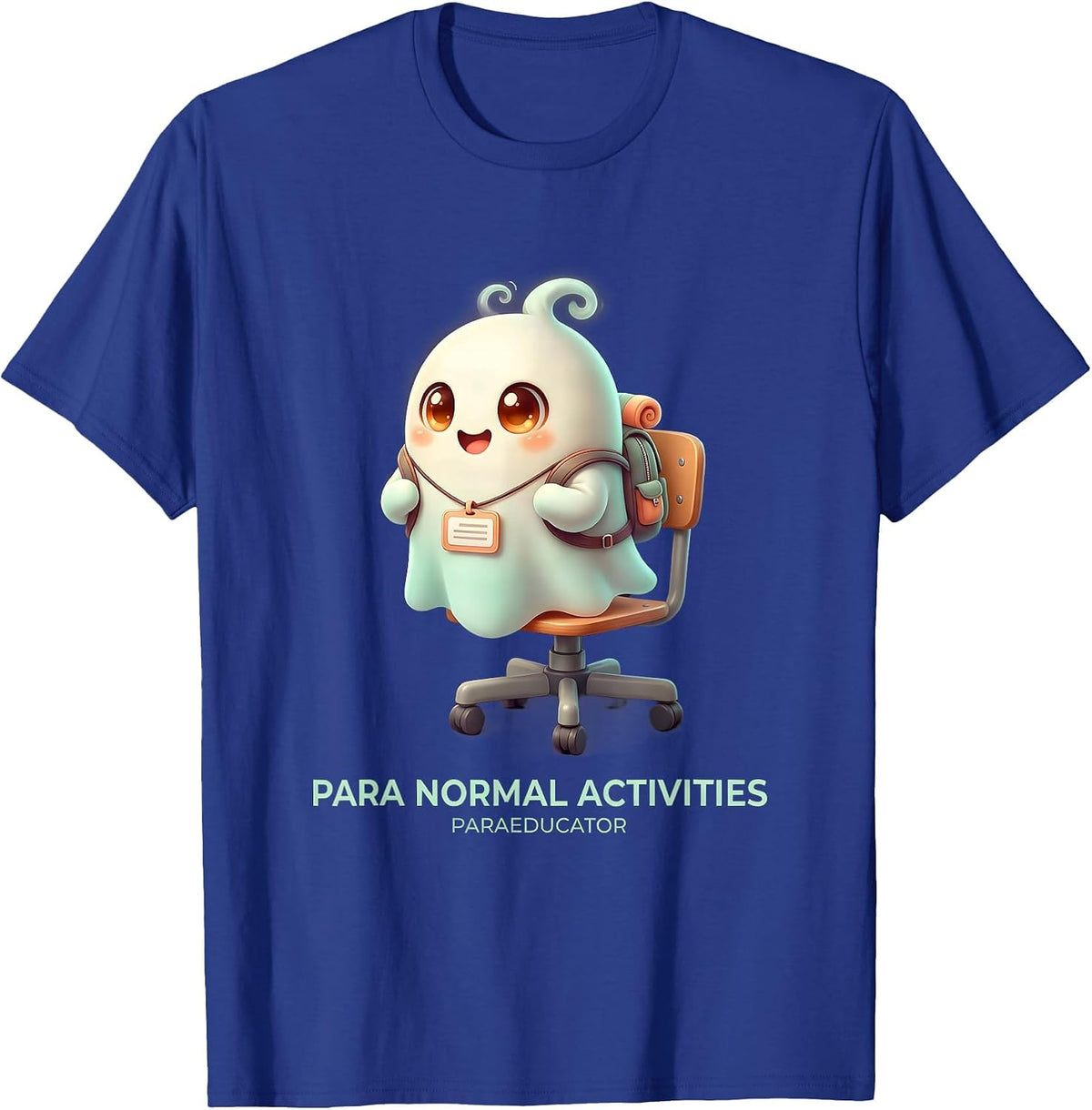 Men's Para Normal Activities Paraeducator Ghost Cute Halloween T-Shirt - Royal Blue