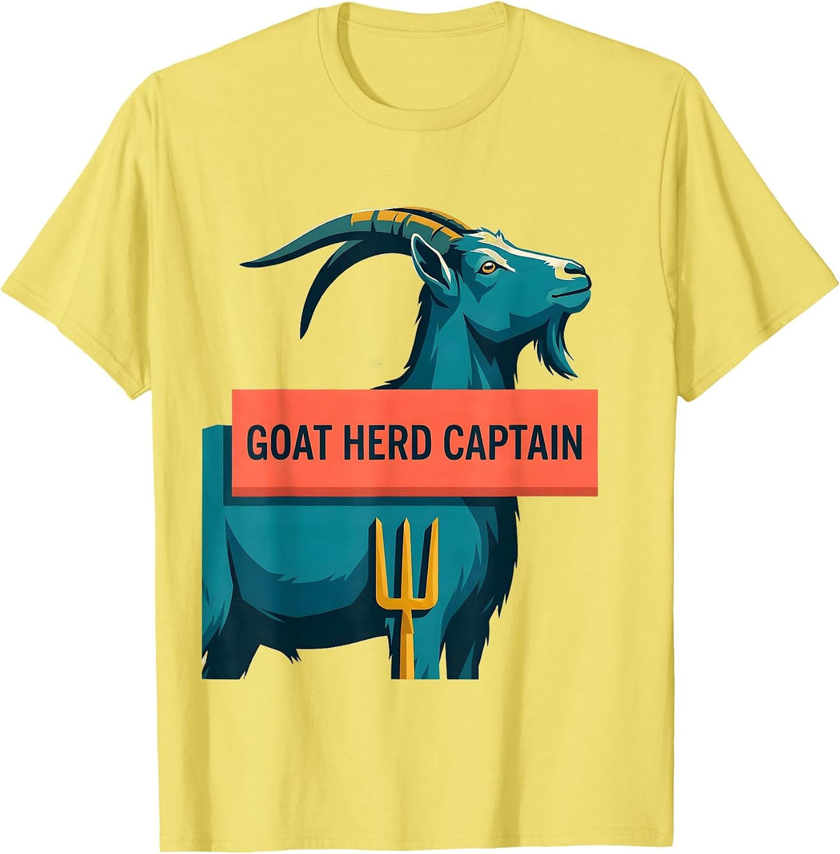 Men's Goat Herd Captain Funny Goat Farmer Animal Lover Gift T-Shirt - Lemon Yellow