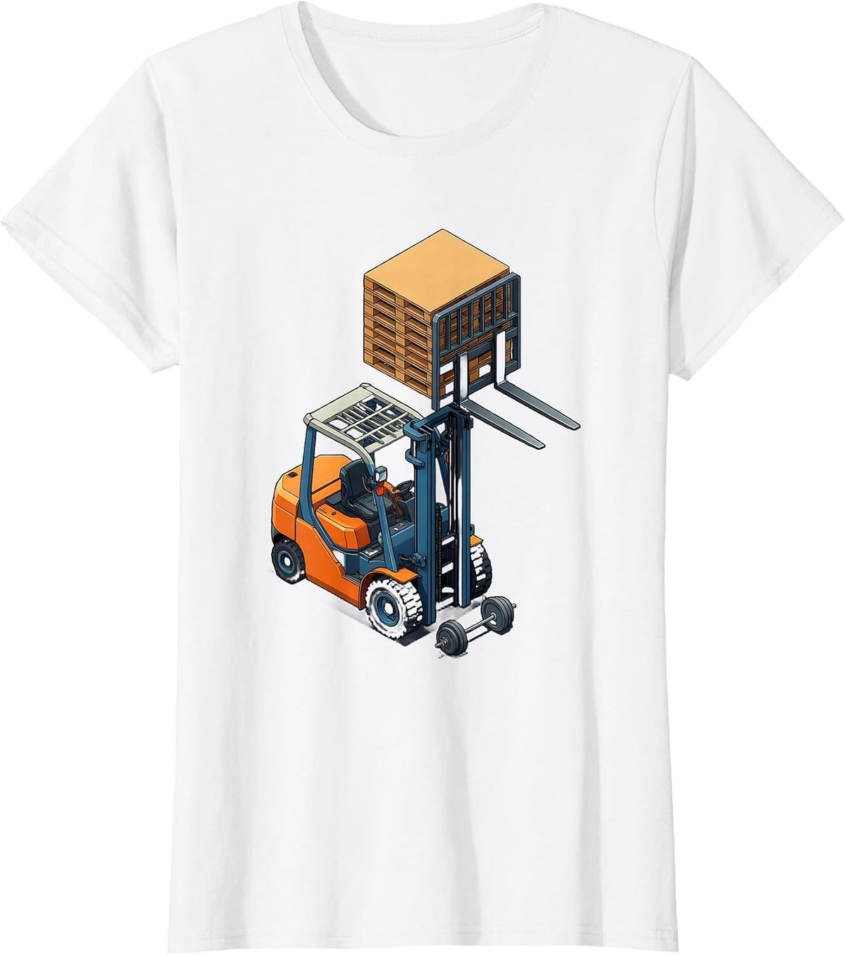 Forklift Art Funny Forklift Operator Warehouse Worker T-Shirt - White