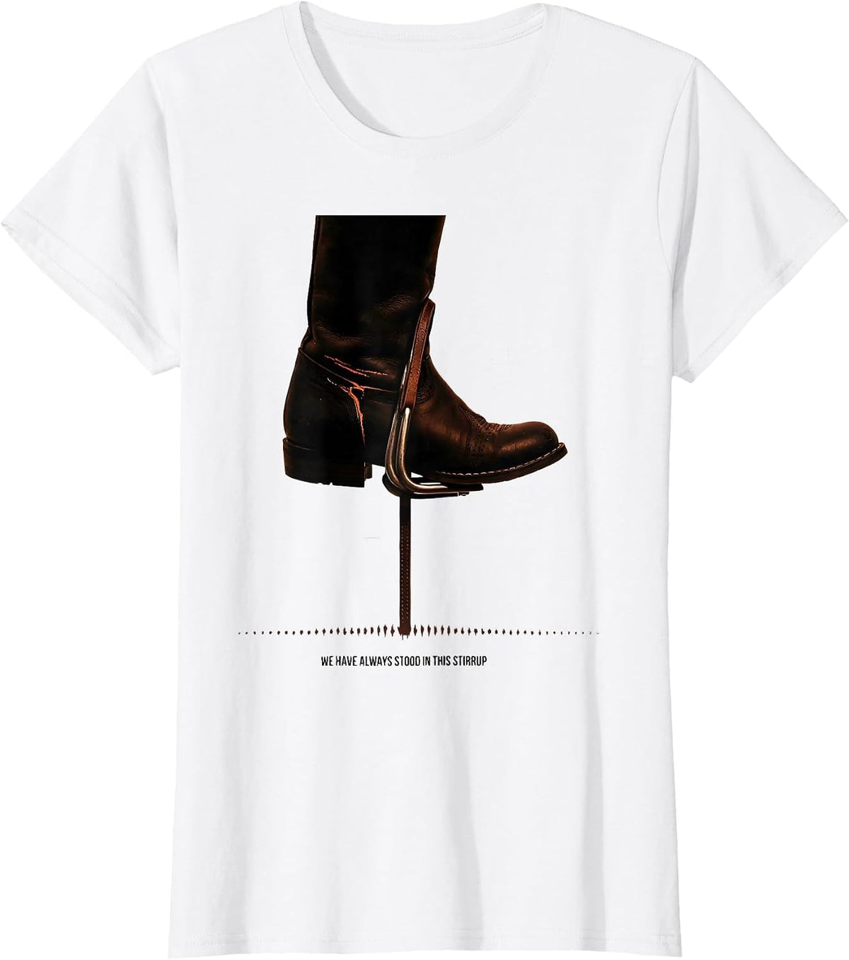 Women's We Have Always Stood In This Stirrup Minimalist Western T-Shirt - White