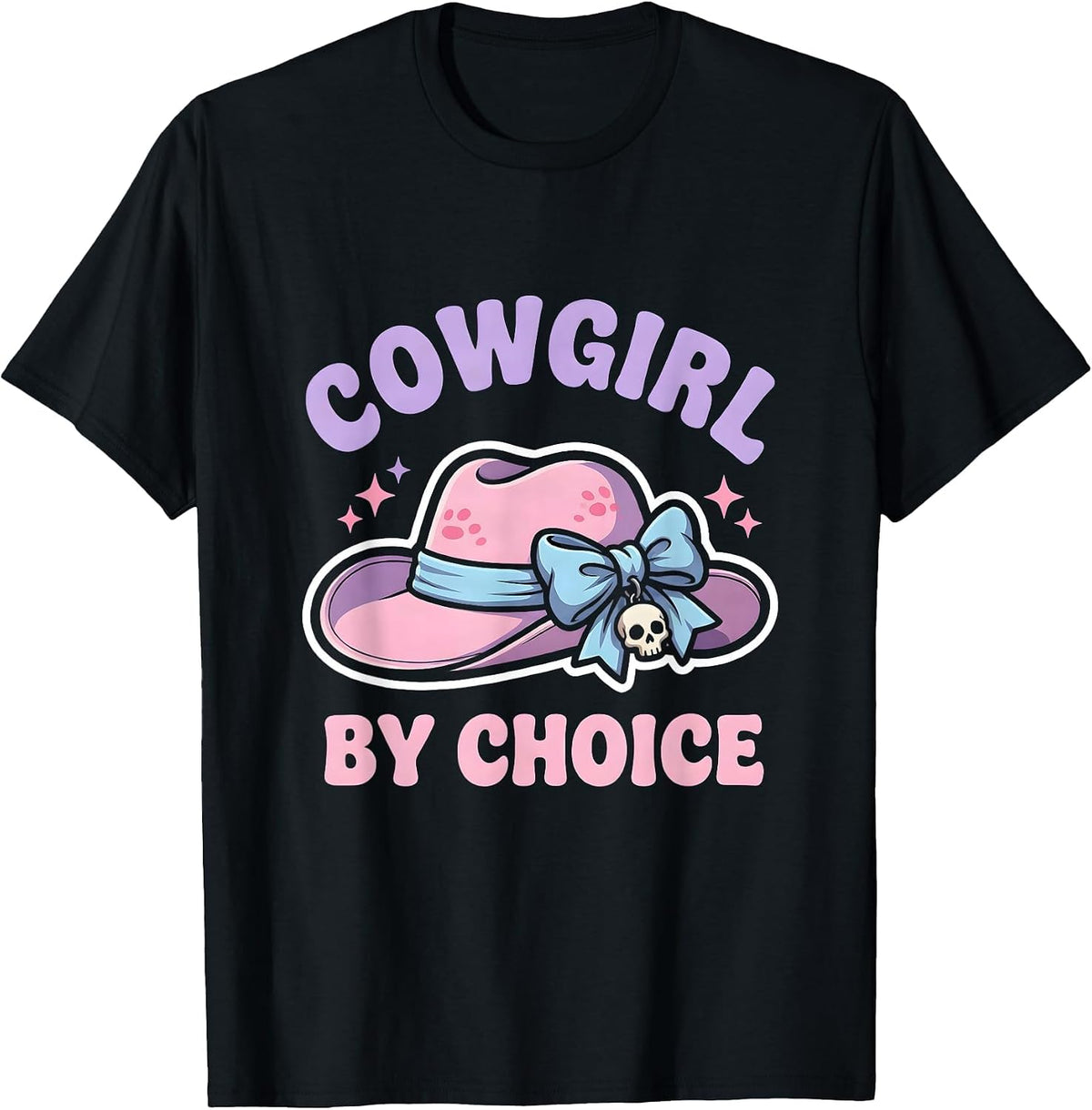 Men's Cowgirl By Choice Western Girls Design T-Shirt - Black