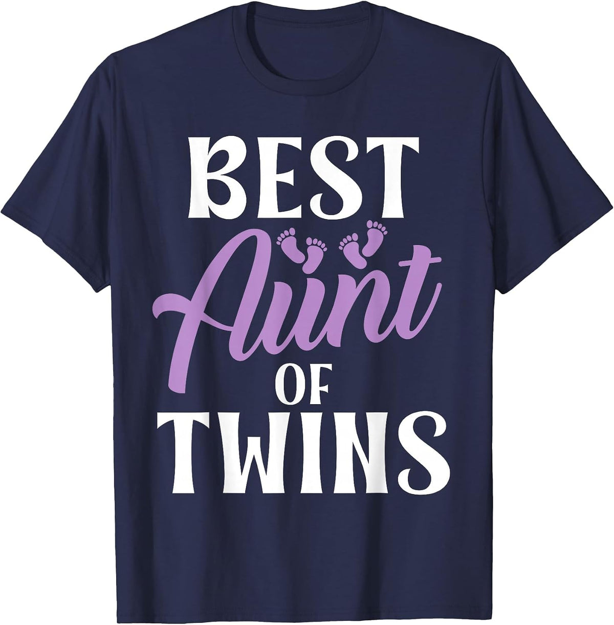 Best Aunt of Twins Aunt T-Shirt - Navy Blue