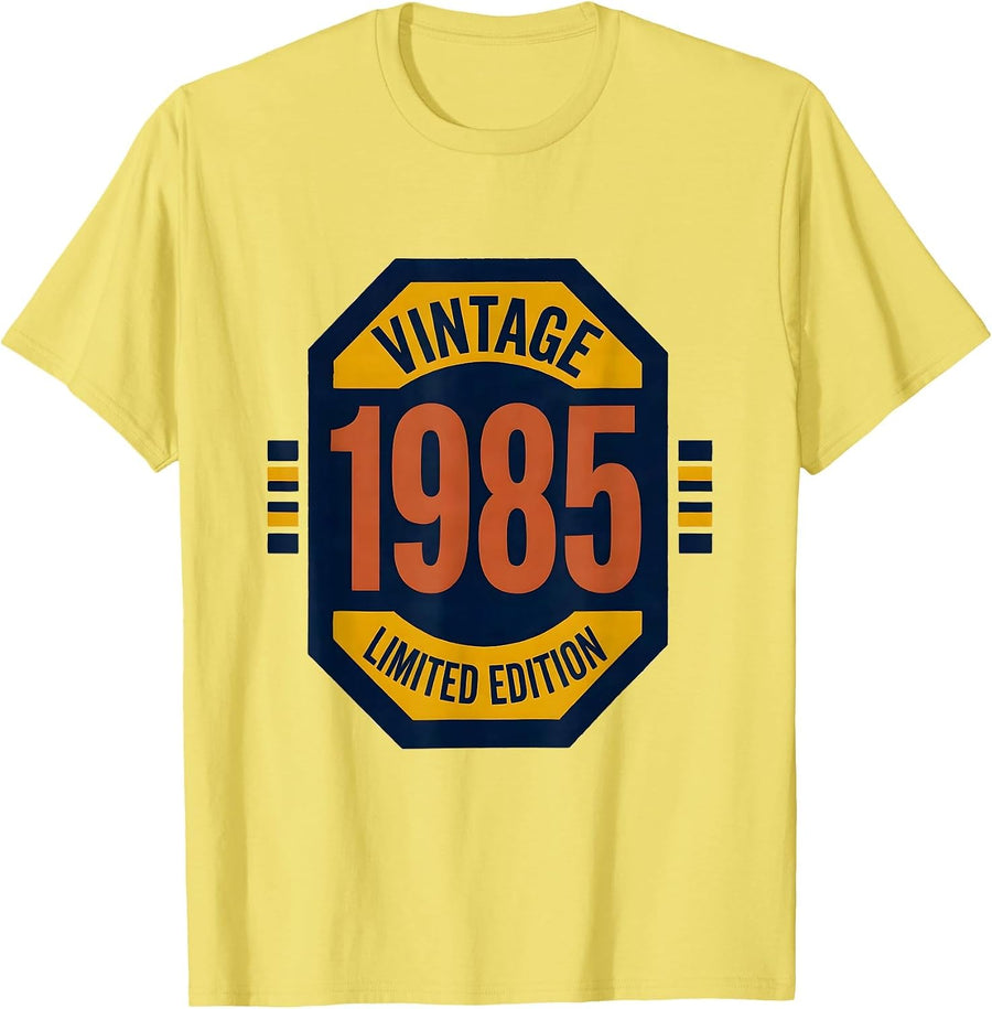 Men's Vintage 1985 Limited Edition Birthday Gift Men Women 30th T-Shirt - Lemon Yellow