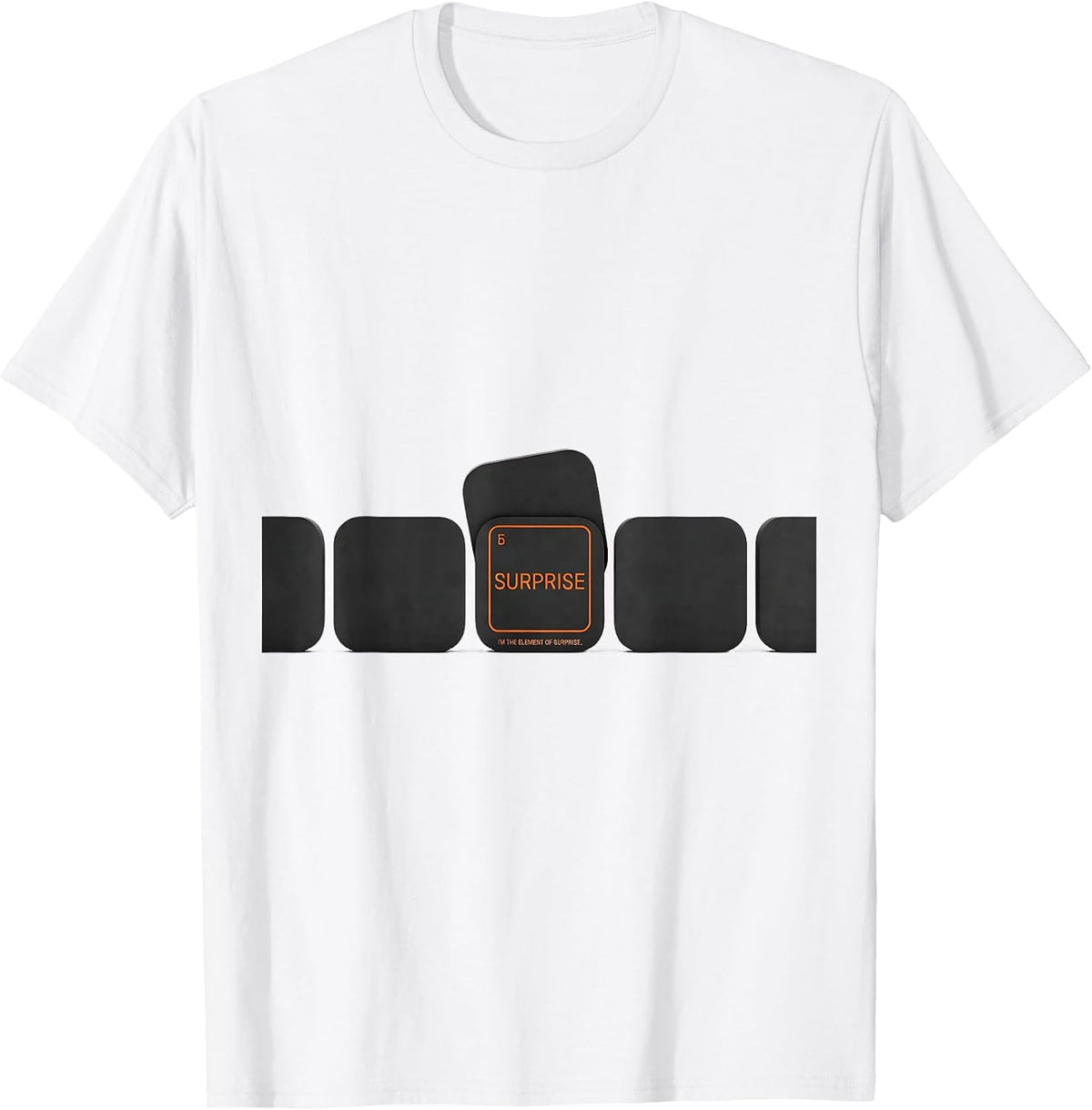 Men's I'm The Element Of Surprise Funny Science Pun Periodic Table T-Shirt - White