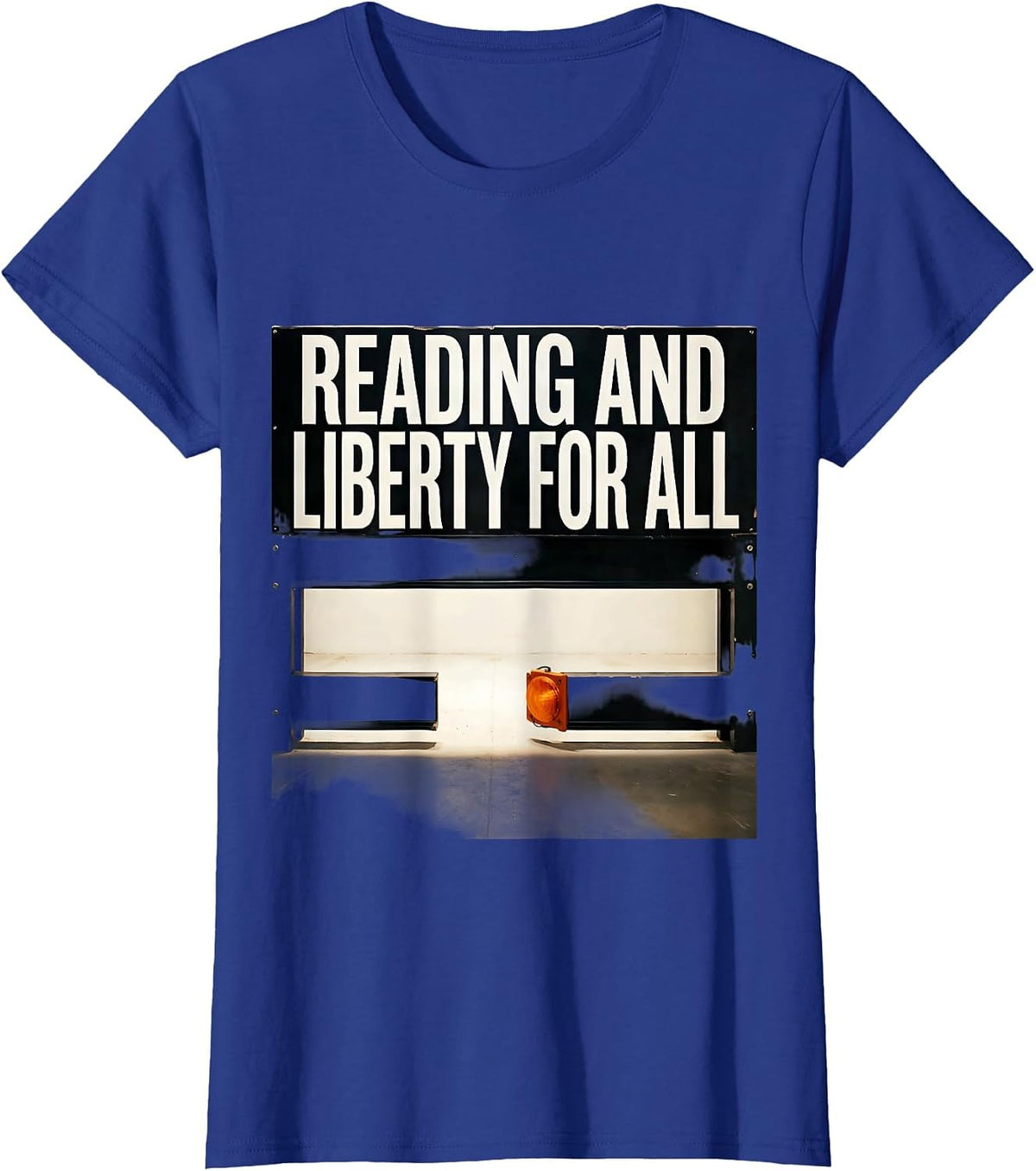 Women's Reading And Liberty For All Brutalist Literacy Justice T-Shirt - Royal Blue