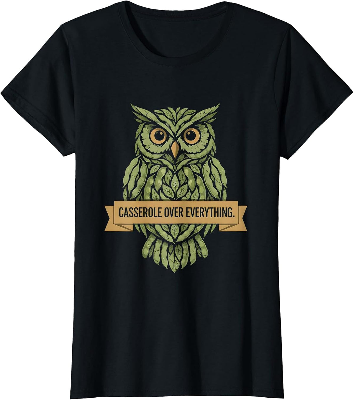 Women's Casserole Over Everything Green Bean Casserole Design T-Shirt - Black