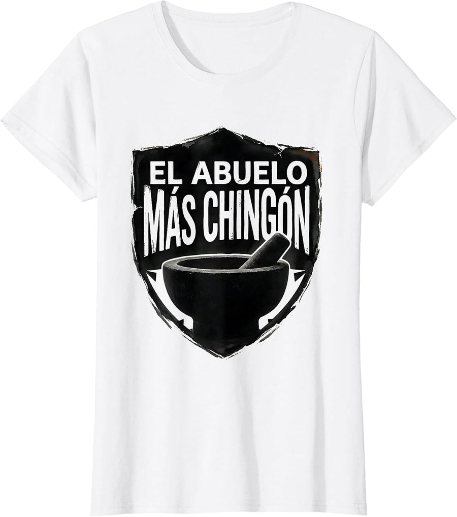 Women's El Abuelo Más Chingón Funny Mexican Grandpa Cinco De Mayo T-Shirt - White