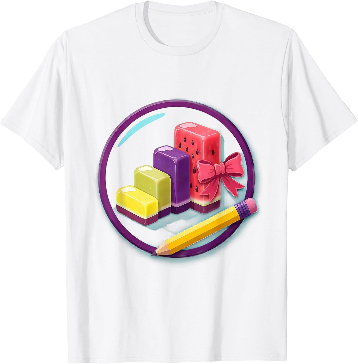 Men's Sealed Classroom Badge Coquette Bow Back to School T-Shirt - White